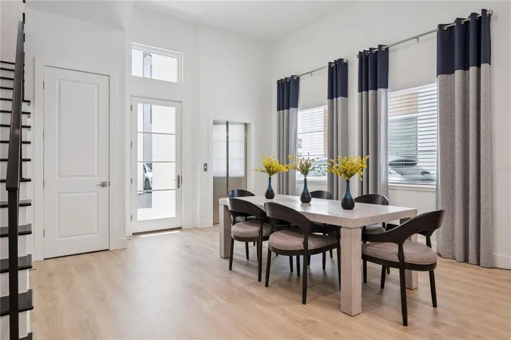 Dining Room with In-Unit Elevator Access to Second Floor
