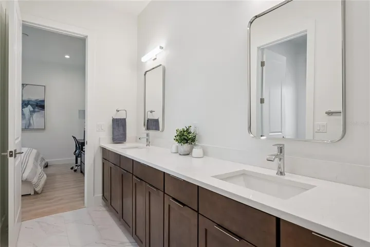 Shared Ensuite with Dual Sinks that services Bedrooms Two and Three