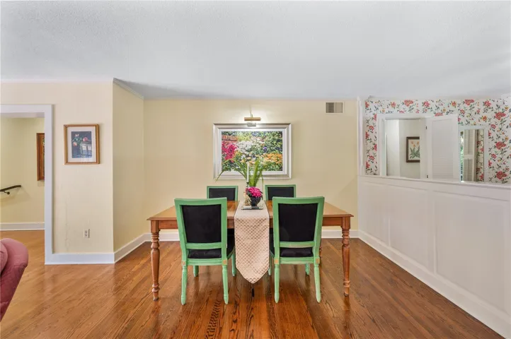 Dining area in formal living room