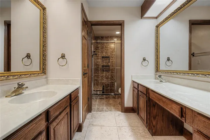 Second Bathroom with Dual vanities & Step-in shower