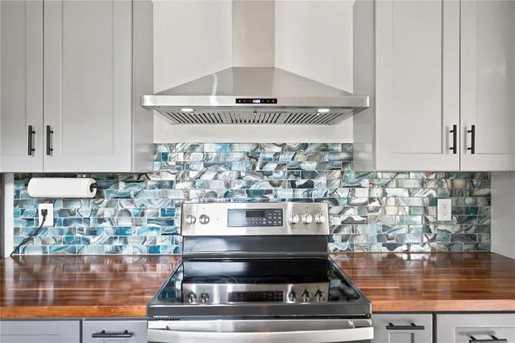 Custom butcher-block cabinets