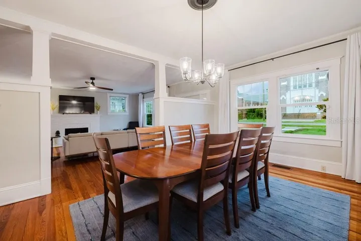Formal dining room with new, oversized windows and lots of natural light.