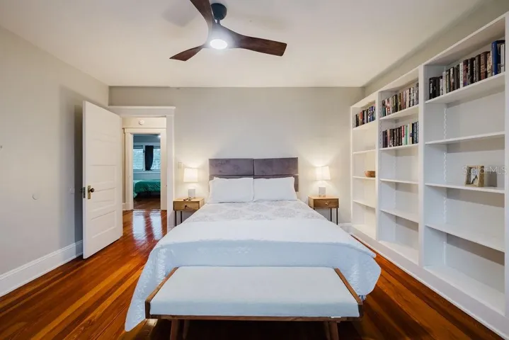 Bedroom 2 with ceiling fan.