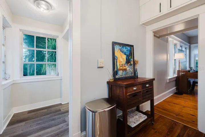 Half bath near back door for easy access when entertaining in the back yard.