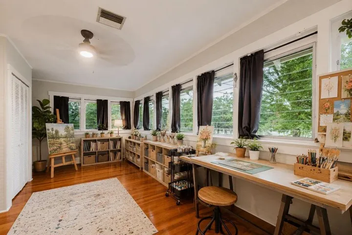 Virtually staged. Bedroom 3 with lots of natural light and windows. Currently set for a short term rental.
