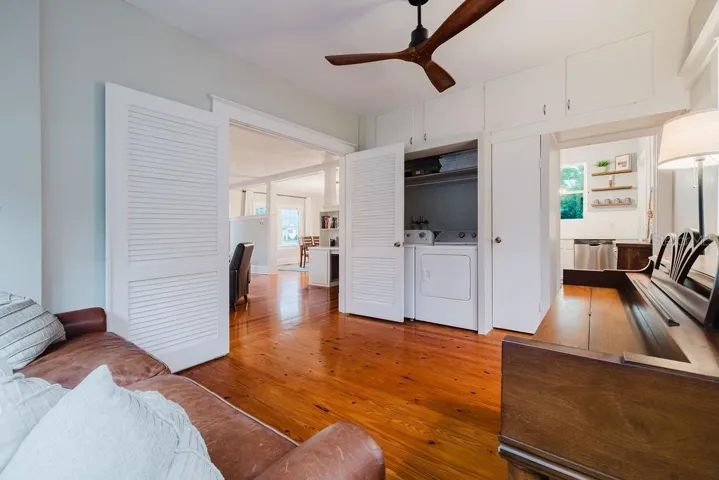 Sunroom/office with double doors for privacy.