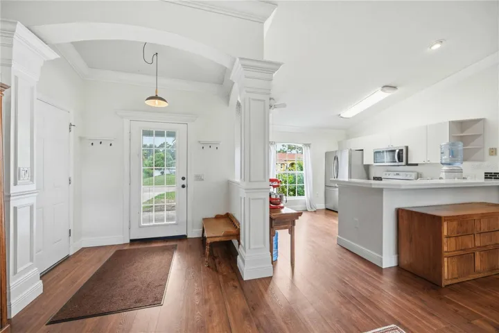 entry way and kitchen