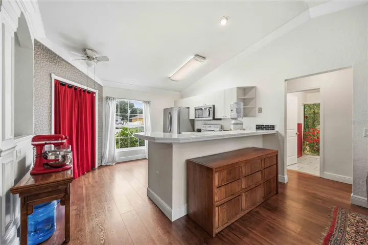 open kitchen with new appliances