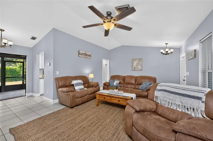 The living room can easily seat several guests!