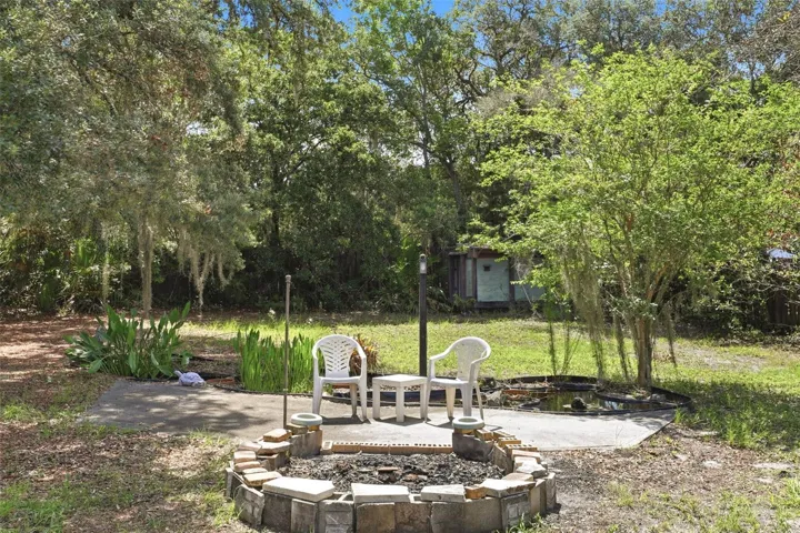 FIREPIT AND SMALL WATER POND