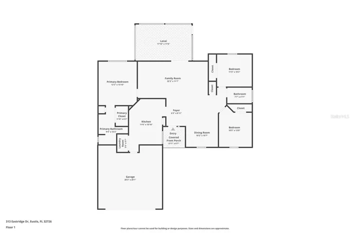 Open floor plan with views to the back yard and high ceilings