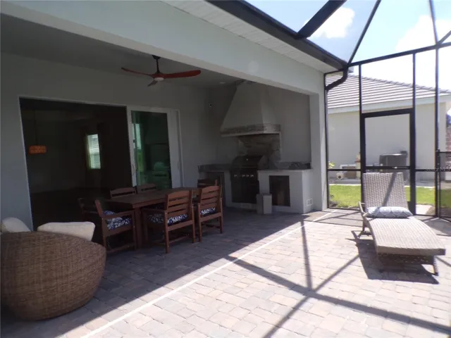 Shaded dining area