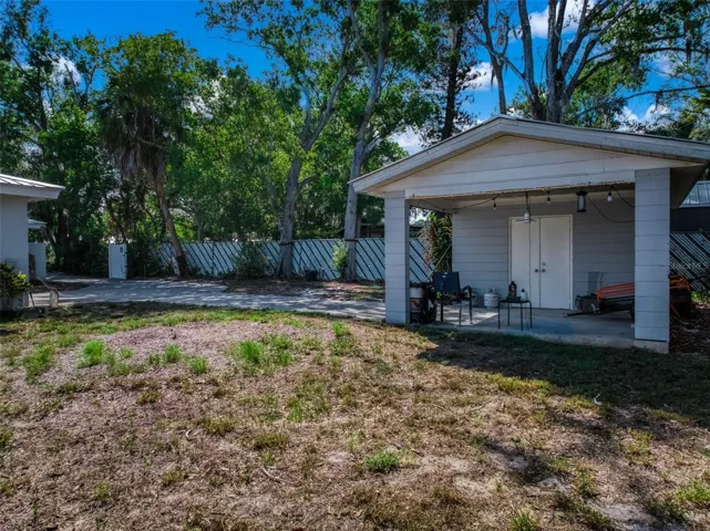 Carport and access to storage room