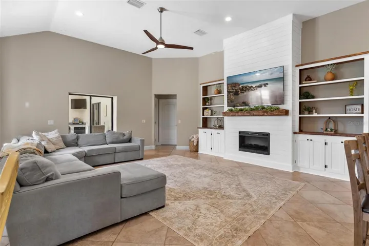 Family Room with Electric Fireplace
