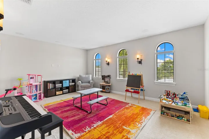 Current playroom is pre-wired to serve as a theater room with connections on the far wall.