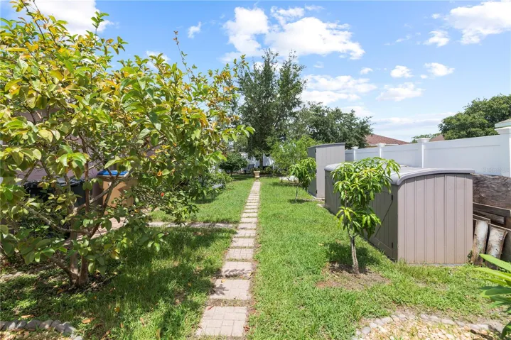 fenced backyard