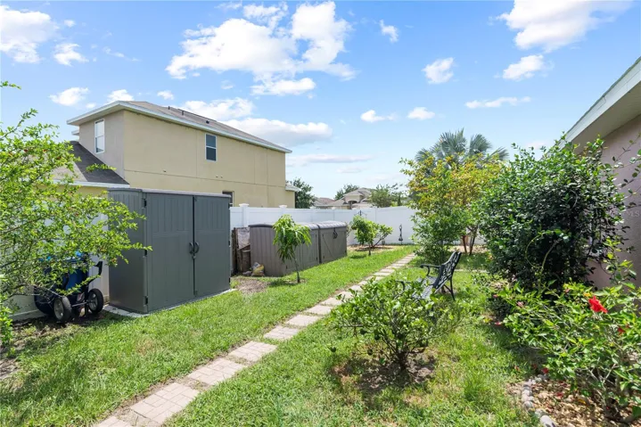 fenced backyard