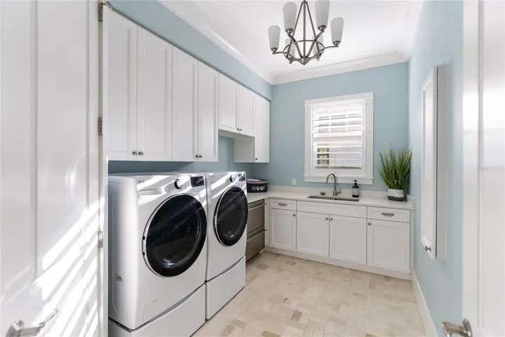 Generous sized laundry with a secondary dishwasher