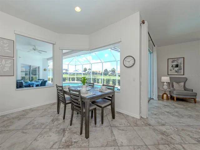 The dinette is just off the kitchen and perfect for casual dining
