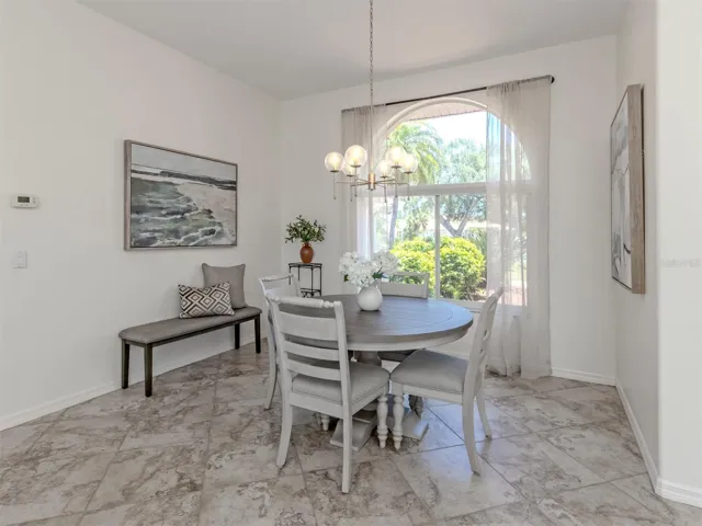 The formal dining room is just off the kitchen making serving those special meals a breeze