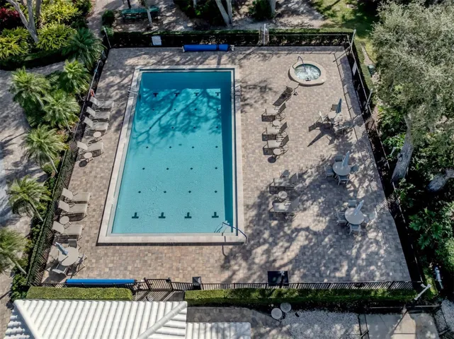 Aerial view of the club pool.