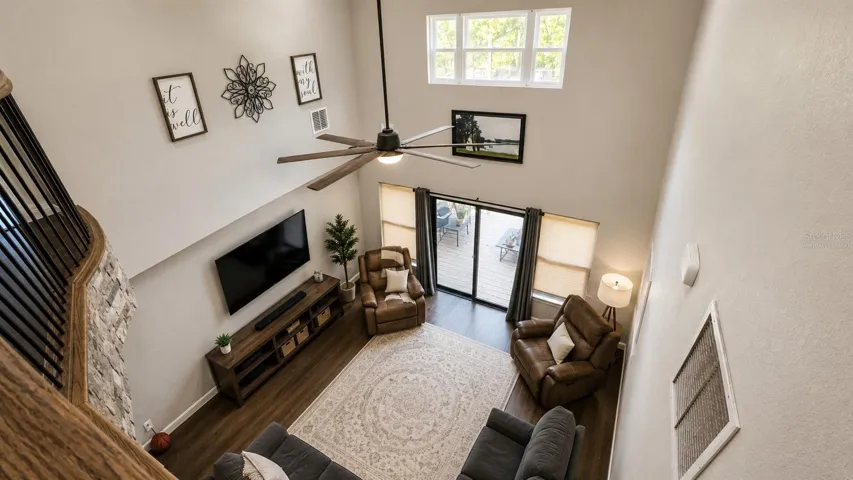 2nd floor view of Family room “virtually staged”
