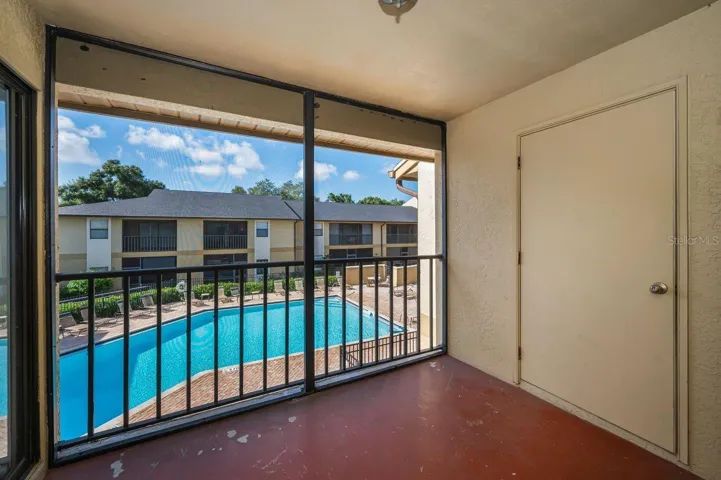 Screened in balcony with plenty of extra storage