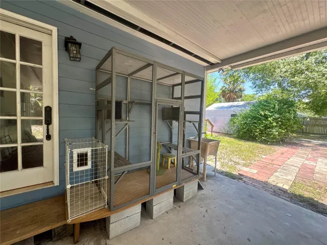 custom cat cove on porch
