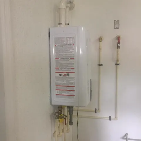 Newly installed tankless hot water heater