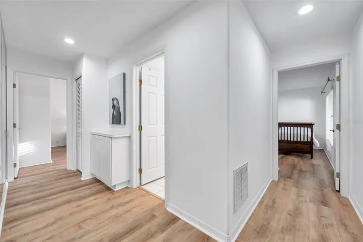 Split floor plan- entrance to the guest bedrooms and guest bathroom