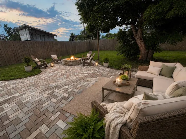 Virtually staged backyard