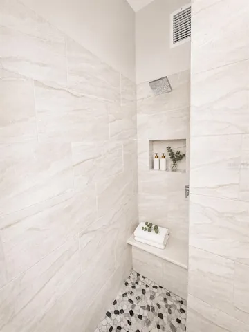 Virtually staged primary bathroom