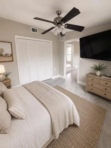 Virtually staged bedroom 4