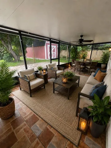 Virtually staged patio