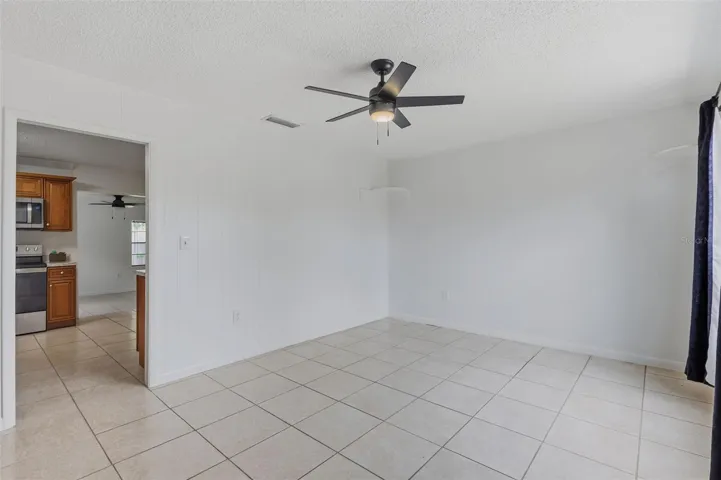 Family room opens up into the kitchen
