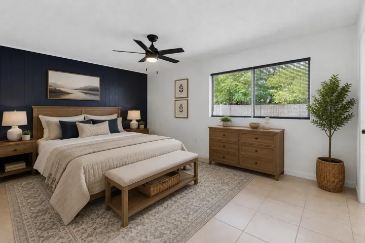 Large Master Bedroom with great view of the backyard