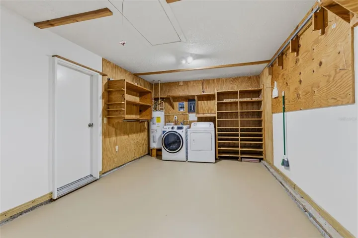 A garage floor so nice you could eat off of it lol! Washer & Dryer come with the home too!