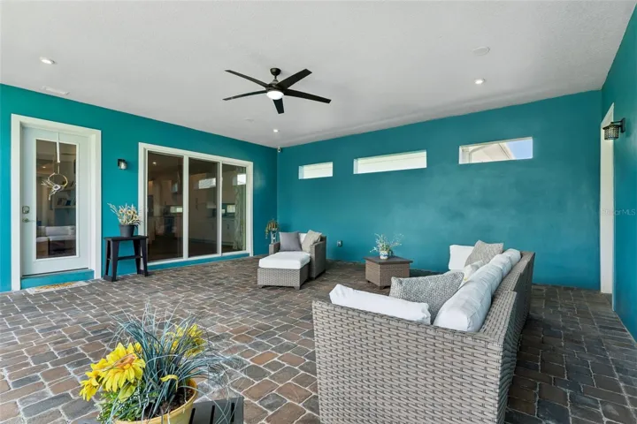 Oversized covered - paved patio