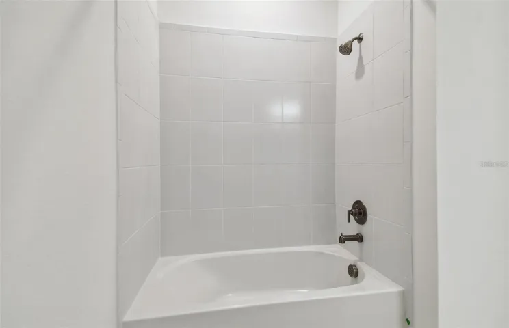 Downstairs hall bathroom tub