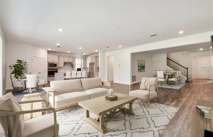 Virtually Staged open concept living space