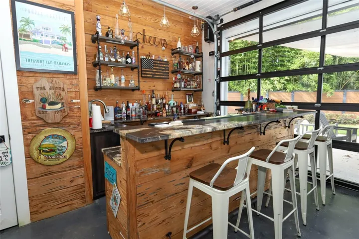 Pecky Cypress bar area