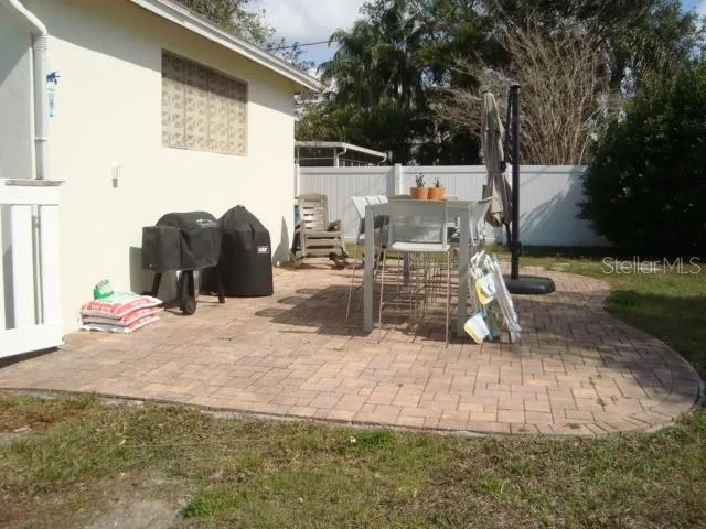 The Backyard has pavers to place your table and chairs