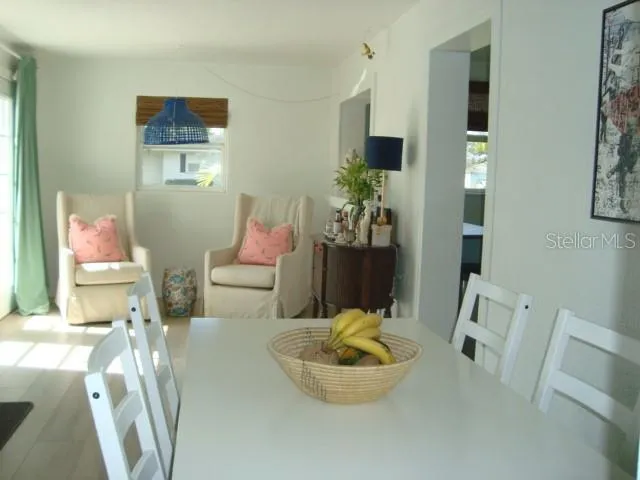 The Family room extends to the dining area