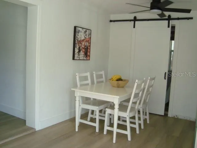 The dining area is  large enough to accomodate six guests