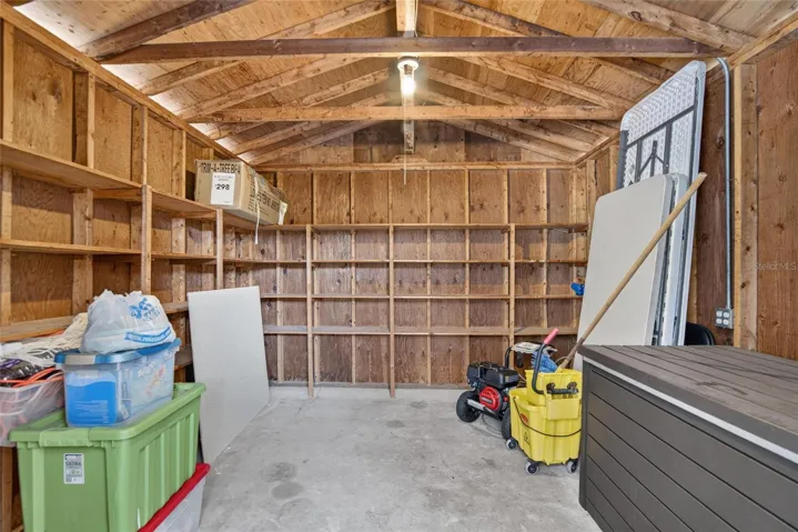Inside small shed attached to lanai