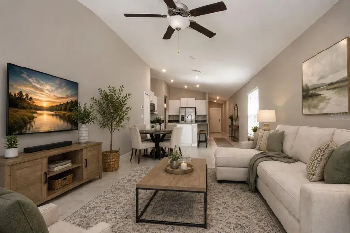 Virtually Staged Family Room