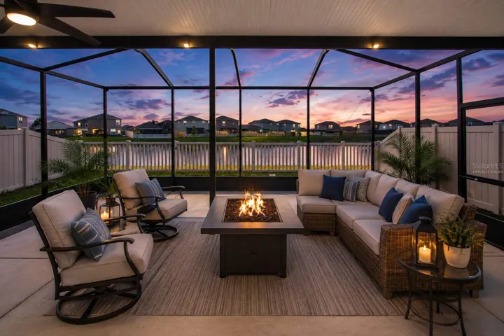 Virtually Staged Lanai Twilight