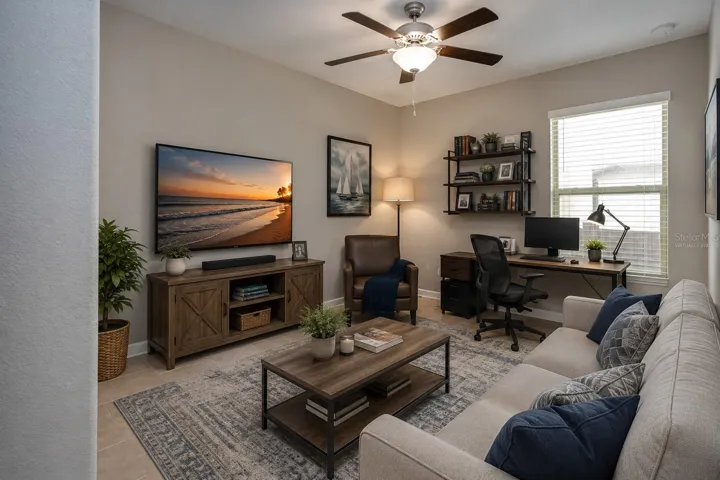 Virtually Staged Bedroom 3 or Den