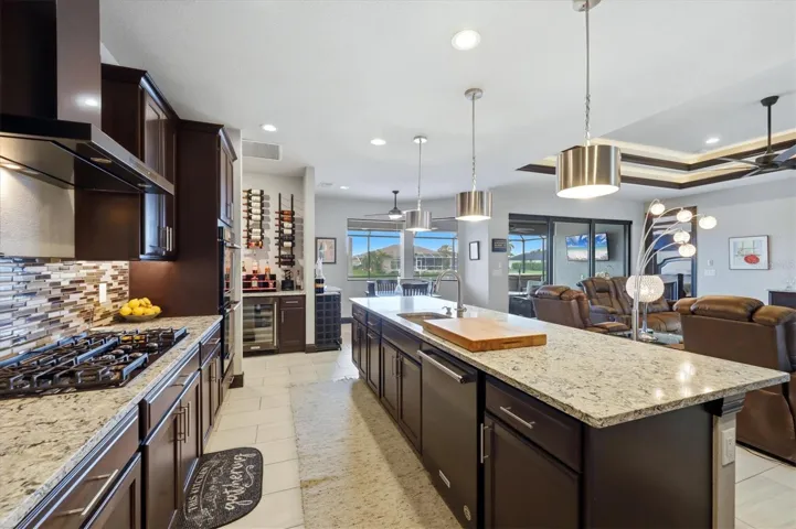 Gas cook top with exhaust hood