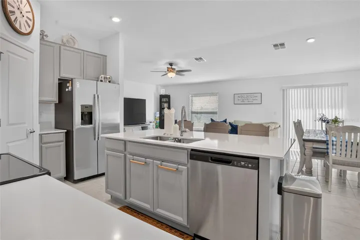Open Concept Kitchen, DR, LR